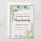 Sjabloon van Baby shower in de stutten en kutsen Kaart (Voorkant / Achterkant)