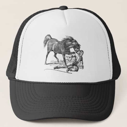 Sjabloon van boogvedwillige ringpaarden trucker pet (Voorkant)