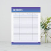 Sjabloon van Customer Tracker-pagina (Staand voorkant)