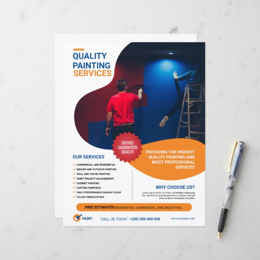 Sjabloon van de brochure voor het schilderen (Voorkant / Achterkant in situ)