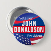 Sjabloon van de campagne ronde button 7,6 cm (Voorkant /achterkant)