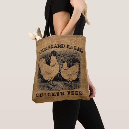 Sjabloon van de Faux Burlap Chicken Feed Sack Draagtas (Dichtbij)