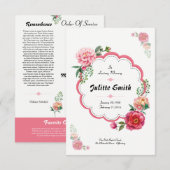 Sjabloon van de floal funeral Card Kaart (Voorkant / Achterkant)