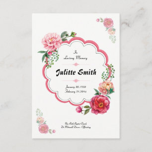 Sjabloon van de floal funeral Card Kaart