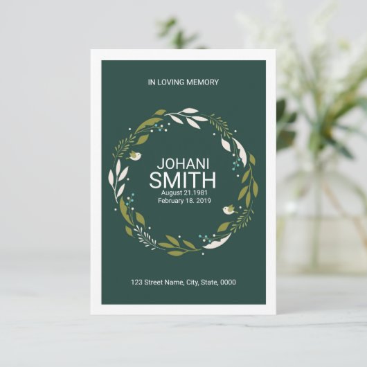 Sjabloon van de Kaart van het begrafenisprogramma (Staand voorkant)