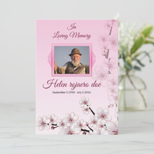 Sjabloon van de Kaart van het begrafenisprogramma (Staand voorkant)