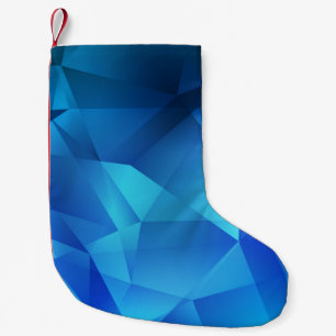 Sjabloon van de lichte BLAUWE gradiëntdriehoeken. Kleine Kerstsok