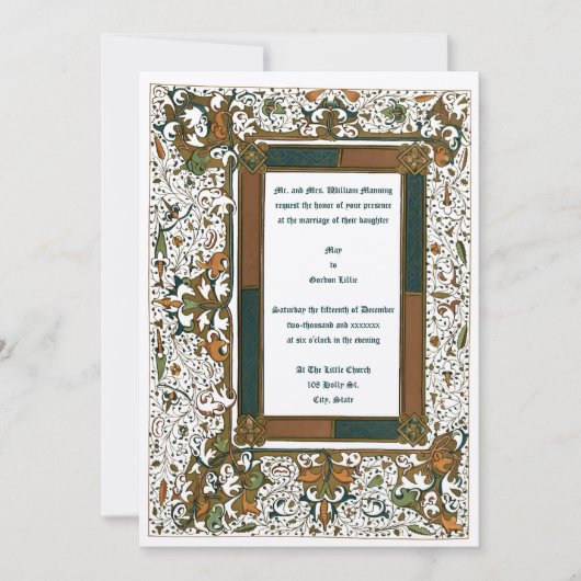 Sjabloon van de medieval verlichte weddenschappen kaart (Voorkant)