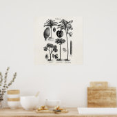  Sjabloon van de palmboom op het eiland Blank Poster (Keuken)