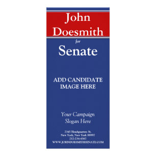 Sjabloon van de politieke verkiezingscampagne rack reclamekaart