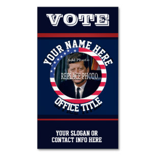 Sjabloon van de verkiezingscampagne magnetisch visitekaartje