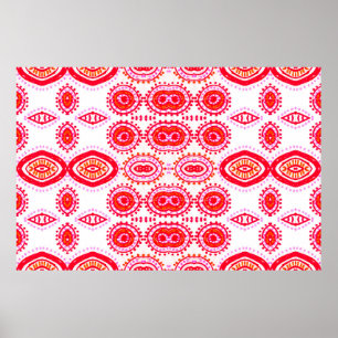 Sjabloon van hedendaagse Mode. Red Folklore Boho G Poster