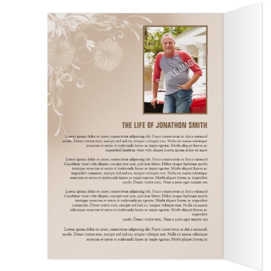 Sjabloon van het begrafenisprogramma (Binnen (Links))