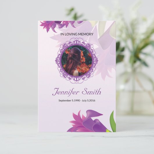 Sjabloon van het begrafenisprogramma kaart (Staand voorkant)