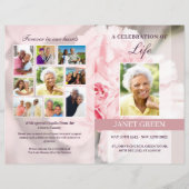 Sjabloon van het begrafenisprogramma met roze land (Voorkant)