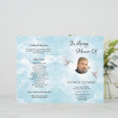 Sjabloon van het begrafenisprogramma van Heavenly  (Staand voorkant)