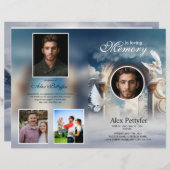 Sjabloon van het begrafenisprogramma van Heavenly  (Voorkant / Achterkant)