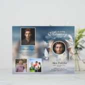 Sjabloon van het begrafenisprogramma van Heavenly  (Staand voorkant)