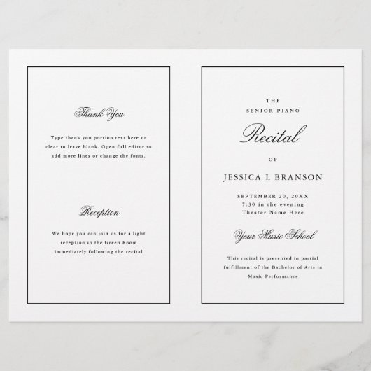 Sjabloon van het Black & White Music Overweging Pr (Voorkant)