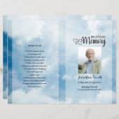 Sjabloon van het Blue sky Funeral Program (Voorkant / Achterkant)