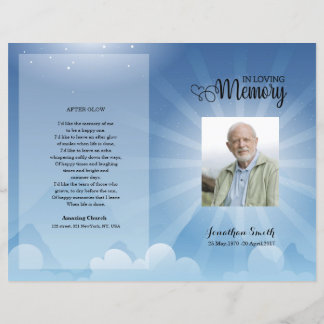 Sjabloon van het Blue sky Funeral Program