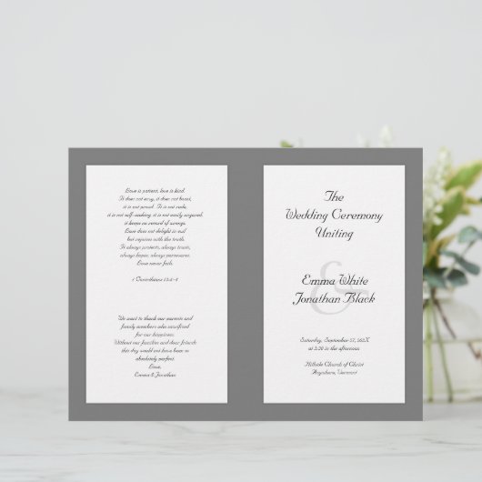 Sjabloon van het katholieke bruiloft-programma (Staand voorkant)