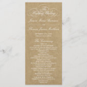 Sjabloon van het Kraft Wedding Programme voor het (Voorkant)