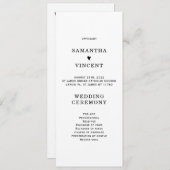 Sjabloon van het moderne Weddenprogramma Kaart (Voorkant / Achterkant)