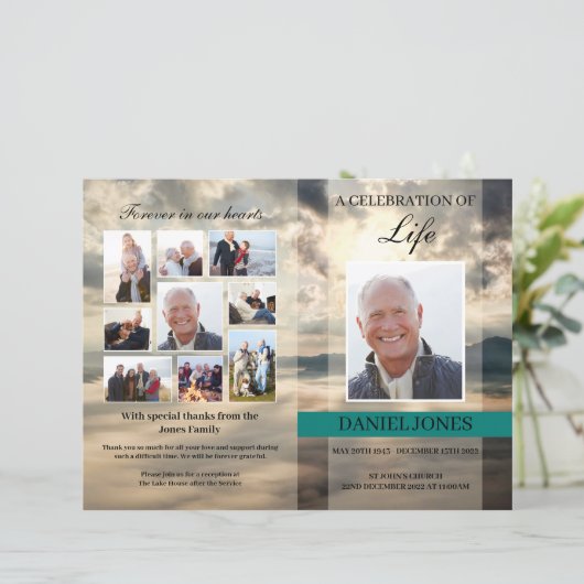 Sjabloon van het mountain Top Funeral Program (Staand voorkant)
