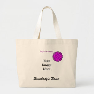 Sjabloon van het Paarse lozentribbon door Kenneth Grote Tote Bag