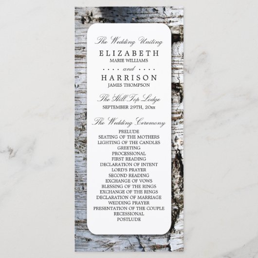 Sjabloon van het plattelandsprogramma Rustic Birch (Voorkant)