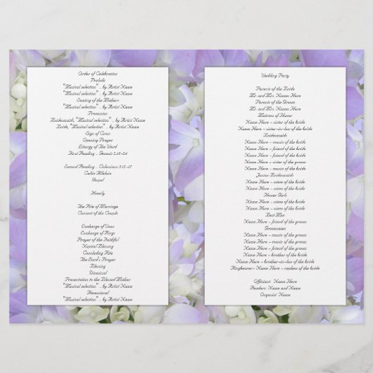 Sjabloon van het programma Purple Flowers van de k (Achterkant)