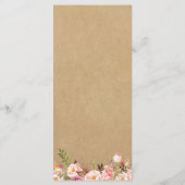 Sjabloon van het  Rustic Floral Kraft Wedding Menu (Achterkant)
