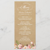 Sjabloon van het  Rustic Floral Kraft Wedding Menu (Voorkant)