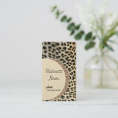 Sjabloon van leopard Print Business Card Visitekaartje (Staand voorkant)