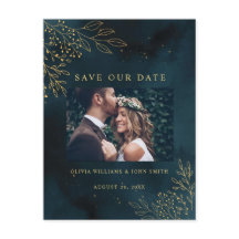 Sjabloon van Navy Gold Wedding Stationery