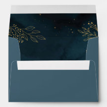 Sjabloon van Navy Gold Wedding Stationery