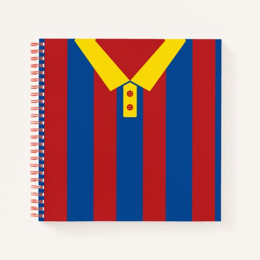 Sjabloon van Red & Blue Jersey Notitieboek Soccer (Voorkant)