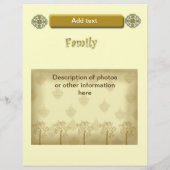 Sjabloon van stamboom-genealogie of scrapbook flyer (Achterkant)