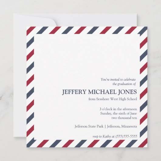 Sjabloon van striped Afstuderen kondiging Kaart (Voorkant)