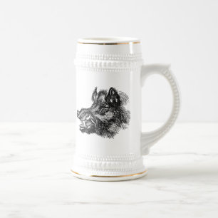  Sjabloon van wilde zwijnen met tussen Bierpul