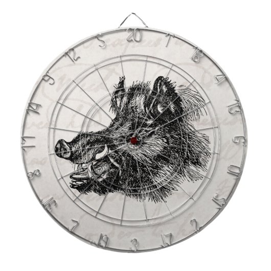  Sjabloon van wilde zwijnen met tussen Dartbord (Voorkant)