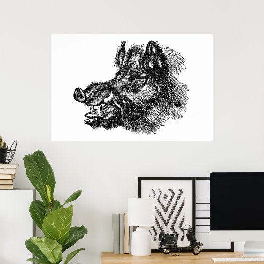  Sjabloon van wilde zwijnen met tussen Poster (Thuiskantoor)