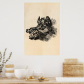  Sjabloon van wilde zwijnen met tussen Poster (Keuken)