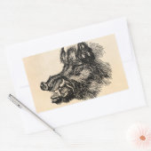 Sjabloon van wilde zwijnen met tussen Rechthoekige Sticker (Envelop)