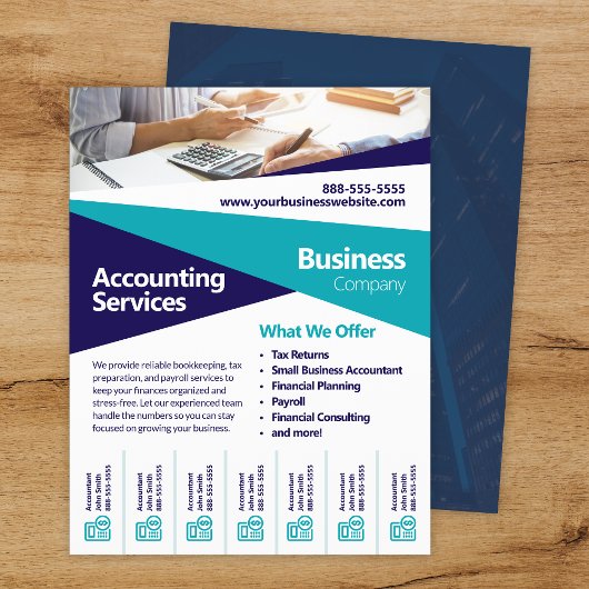 Sjabloon voor afscheurfolder voor belastingaangift flyer