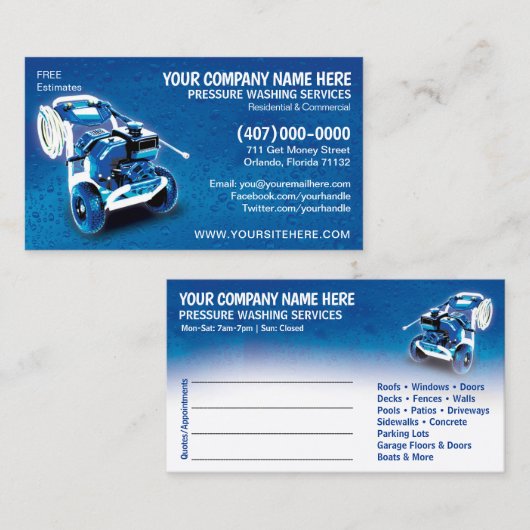 Sjabloon voor afwasmachine en reiniging van de dru afsprakenkaartje (Voorkant / Achterkant)