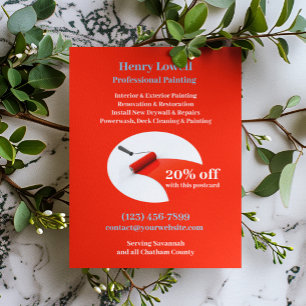 Sjabloon voor ansichtkaart van schildersdiensten briefkaart