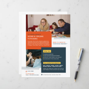 Sjabloon voor bijles in flyers