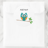 Sjabloon voor blauwe en goudhaver ronde sticker (Tas)